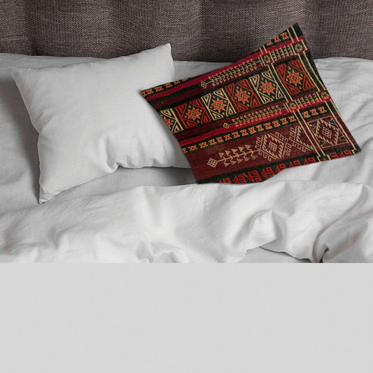 Baluchi Kilim Handwoven Claret Cushion Cover