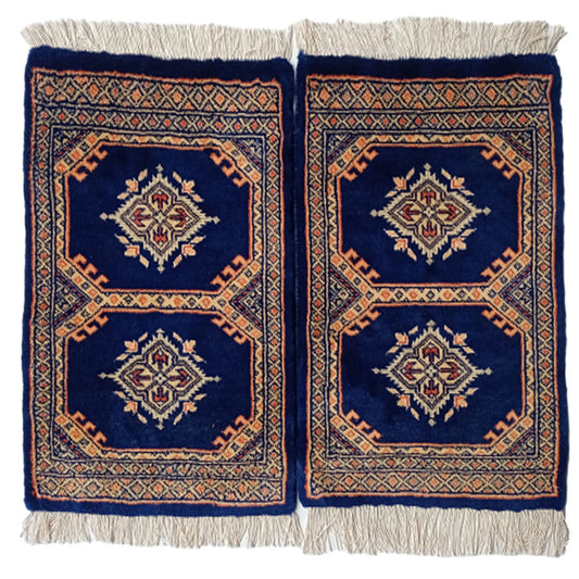 Bokhara Handknotted Gulf Blue Woolen Mat