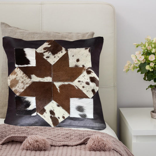 Cowhide Leather Thunder Cushion Cover