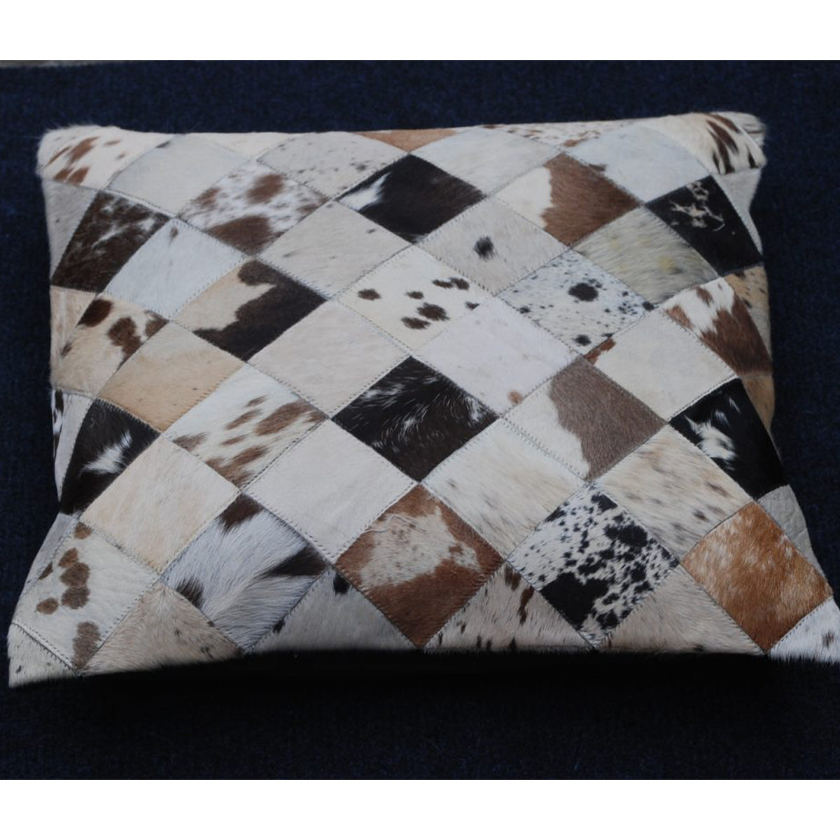 Cowhide Leather French Gray Cushion Cover
