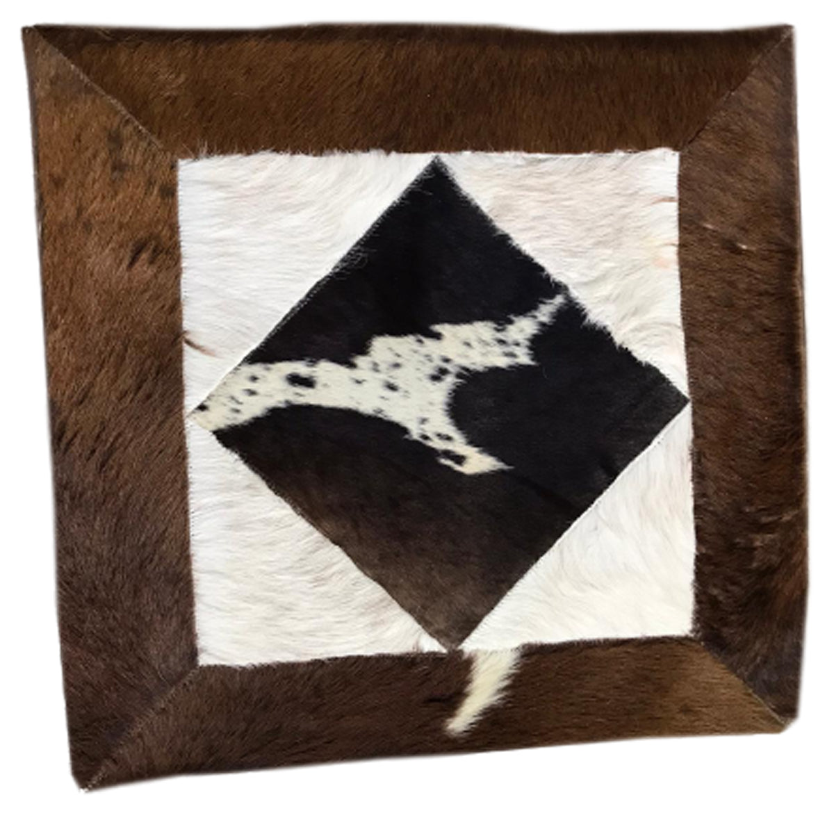 Cowhide Leather Sisal Cushion Cover